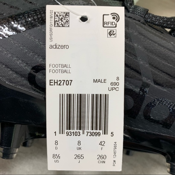 Adidas Adizero Core Black Football Cleats - Picture 7 of 7